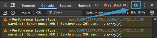 Accessing the settings