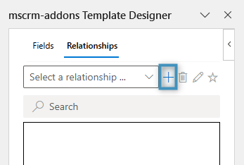 The "+" button will open the Relationship Designer