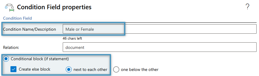 Creating our condition name and creating an "else" block