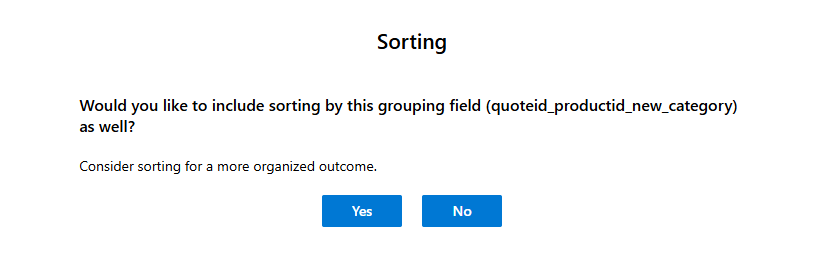 The sorting prompt