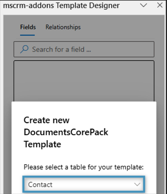 Setting the base table