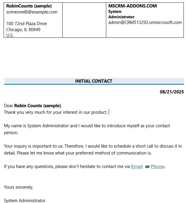 Our result document