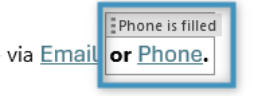 The phone Hyperlink field, added to our template