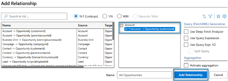 Creating our Opportunity Relationship table