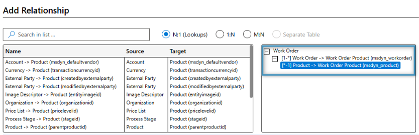 Creating the Work Order Product table