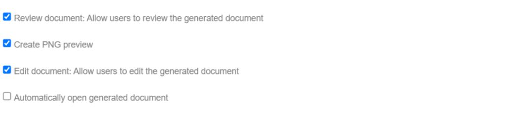 The Review Settings window