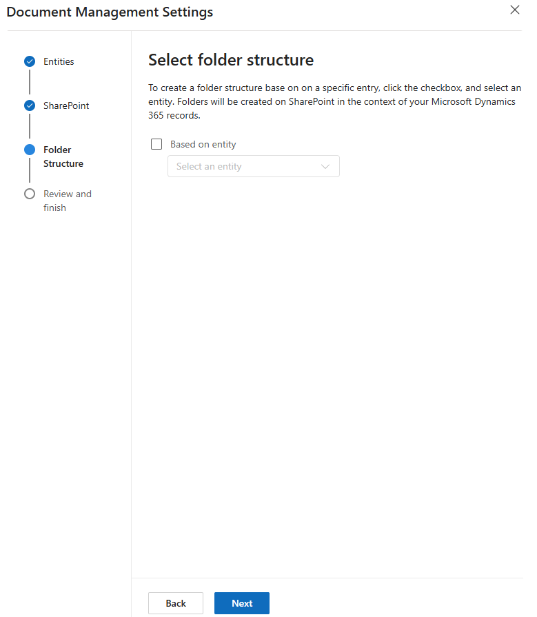 Select a folder structure