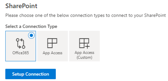 The SharePoint connection types