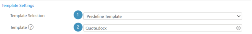 template settings