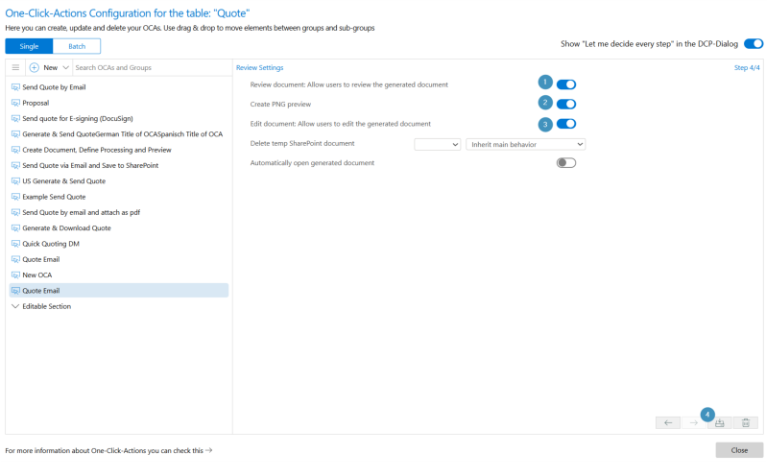 Review Settings