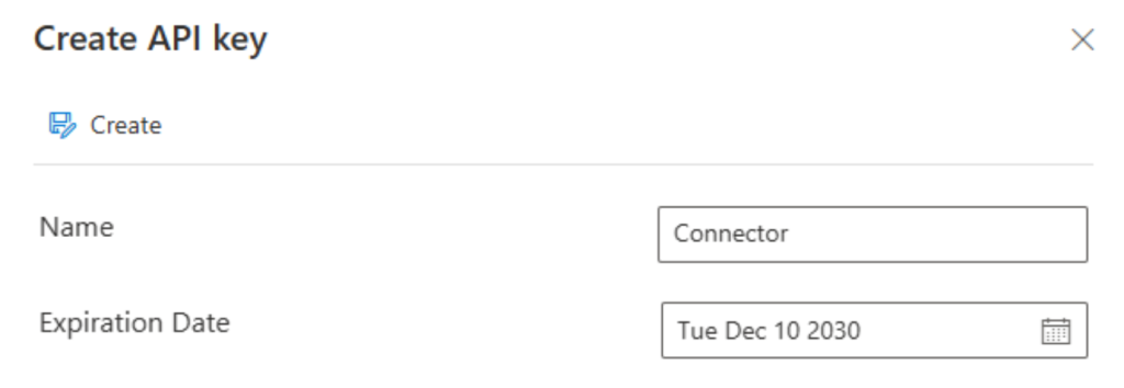 Setting a name and date for the key