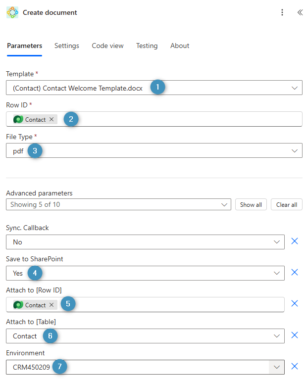 The ‘Create document’ action