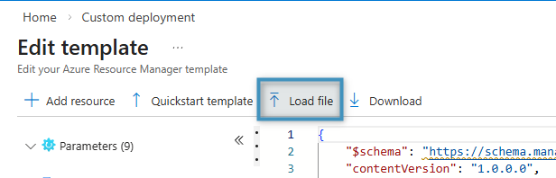 Figure 3: Loading the custom template