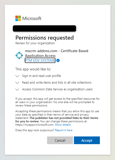 Accepting permissions