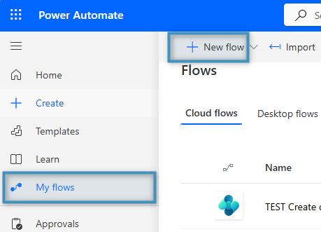 Overview of My flows in Power Automate