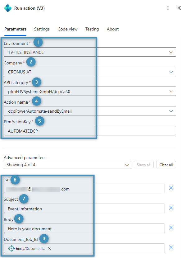 Configured Run action
